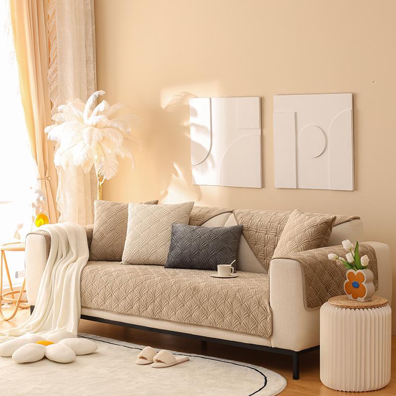 

Универсальная подушка для дивана с вышивкой Four Seasons, чехол для дивана, ткань, плюшевая кожаная защита от царапин, защита диванной подушки 70*70cm