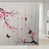 Kids Cute Corgi Shower Curtain Cherry Blossoms Bath Curtain Boys Girls Kawaii Dog Animal Pattern Sakura Flower Bathroom Shower