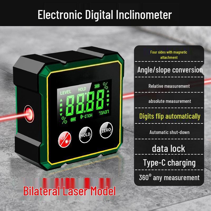 Magnetic Mini Protractor Laser Digital Inclinometer