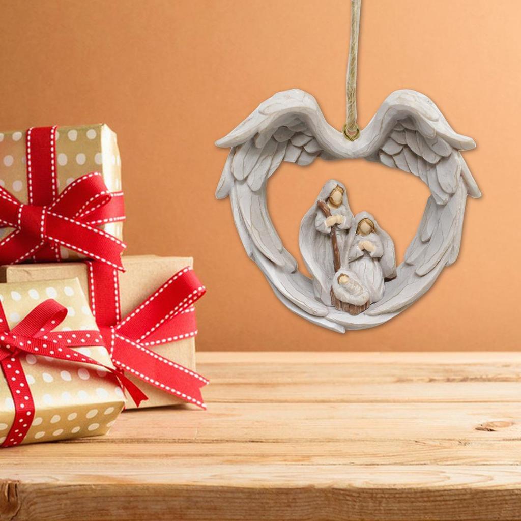 Creative Wings Christmas Religious Pendant for Home and Car Decor