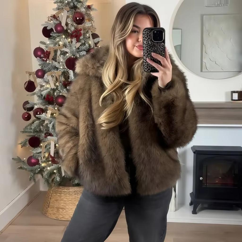 KOSY Faux Fur Hairy Coat Woman Warm Winter Fluffy Coat Women New Plush Jackets for Women Outerwears Luxury Women's Teddy Coats