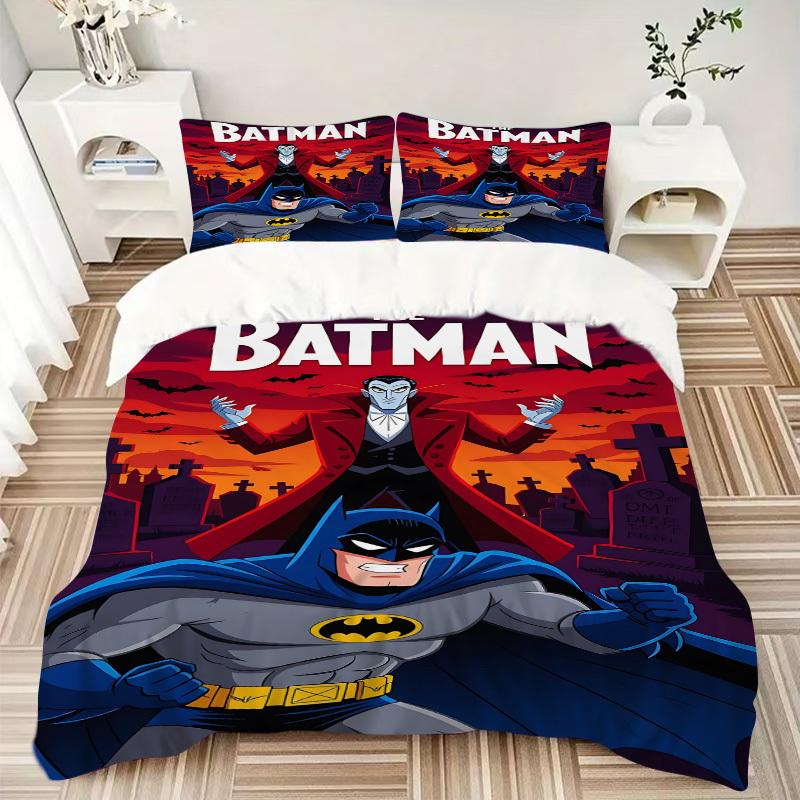 3pcs batman, superhero Duvet Cover Set (1 Duvet Cover + 2 Pillowcases, No Core) - Comfortable, And Breathable Bedroom Decoration yy251104084