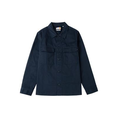 Einfarbig Outdoor-Sport Casual Locker Arbeit Business Kragen Langarmhemd Herrenhemden Tiefsaphirblau A28QG-433