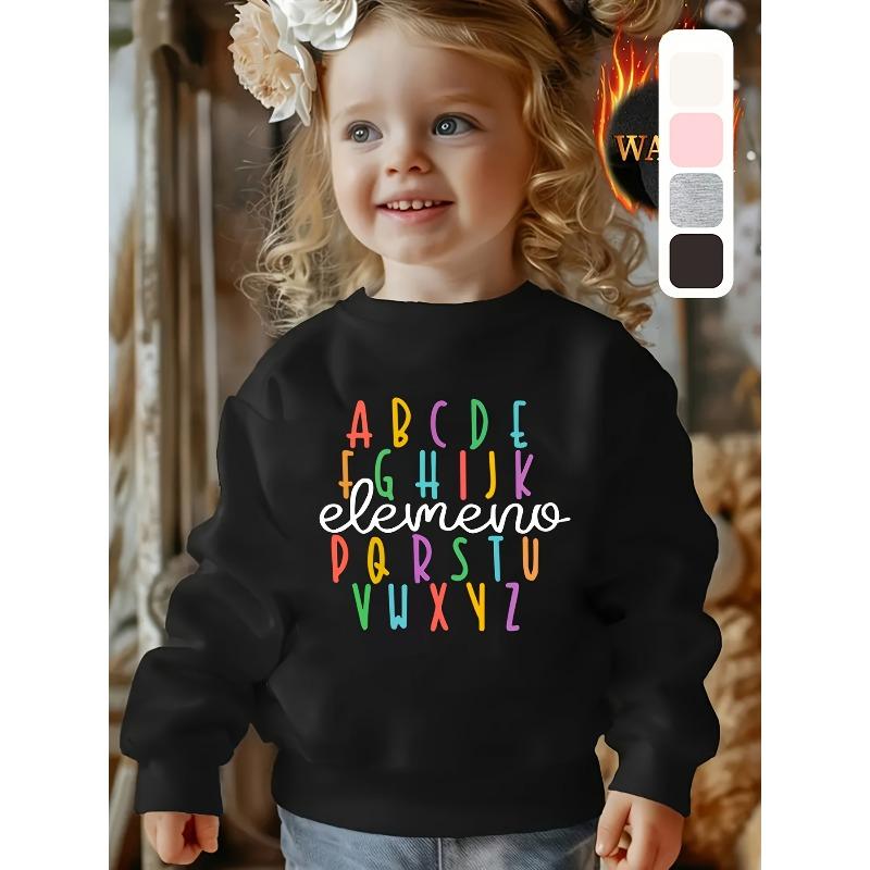 European sizes Kids Round Neck Sweatshirt Creative Graphic Print Cozy Pullover for Casual Outfit Holiday Gift Comfortable Outdoor Sports Top