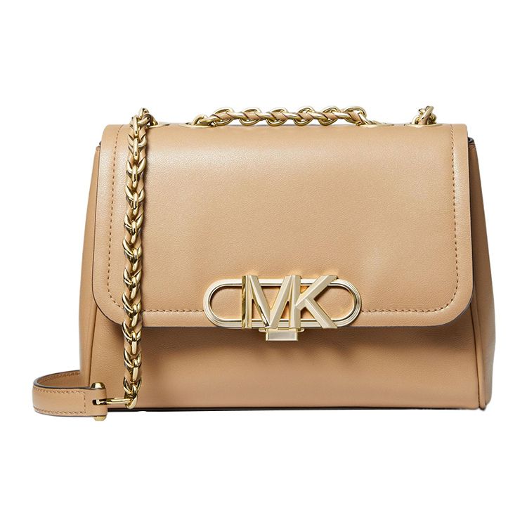 

Michael Kors Parker Logo Flap Chain Magnetic Closure Leather Square Handbag Women Handbag Gold Beige 30F3G7PS8L-222 Basic Set (Bag+Dust Bag)