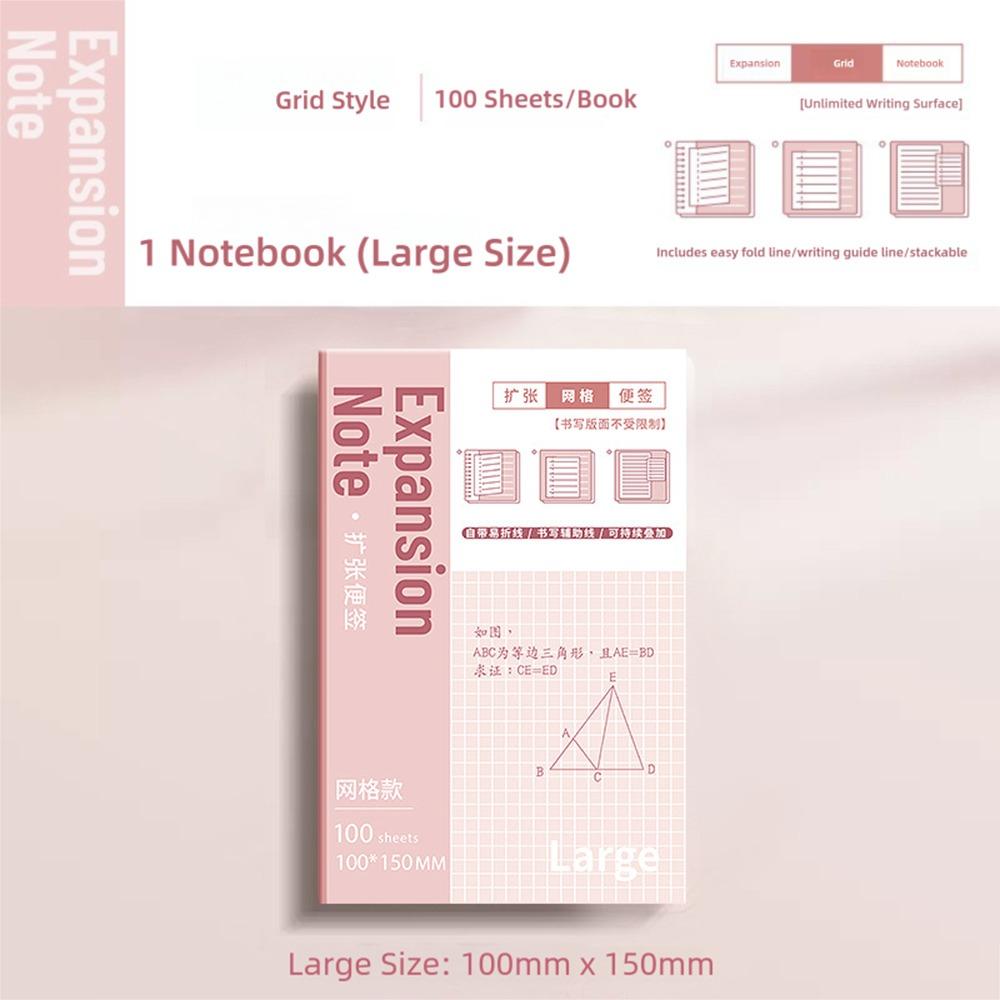 100PCS/Set Multifunctional Self-Adhesive Expansion Sticky Notes Extensible Sticky Memo Pads Tearable Sticky Labels Sticker Gift