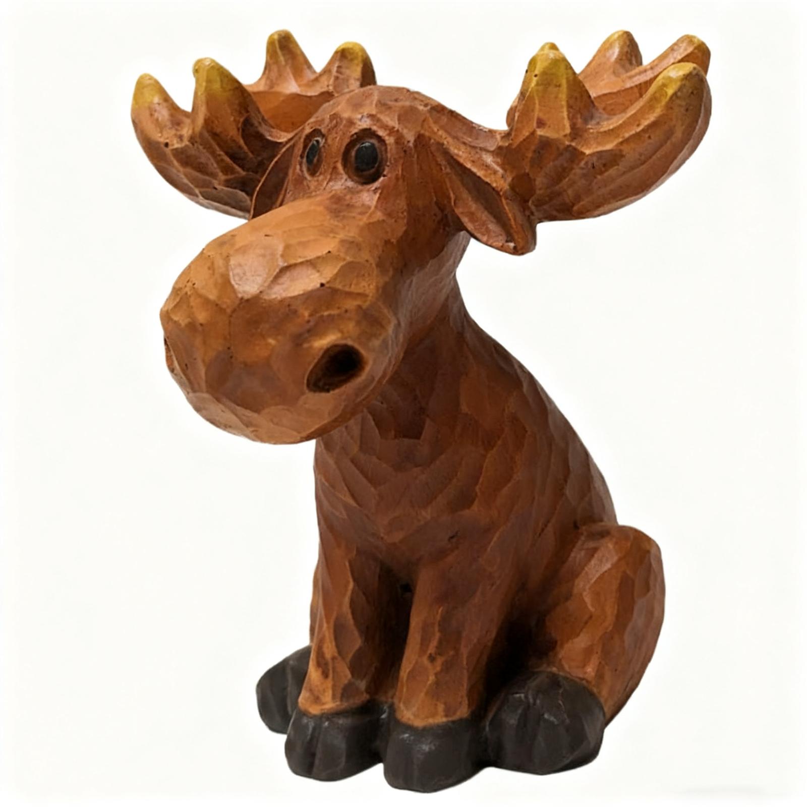 

Hand-carved Elk Glasses Frame Storage Frame Is Unique And Interesting In Wood Texture, Which Is Suitable For The Decoration Of Houses. One Size