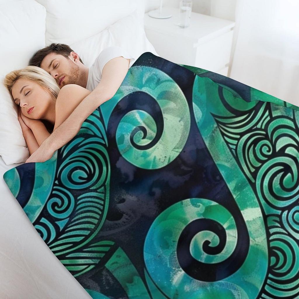 New Zealand M??ori Paua Pattern Koru Design 17 Throw Blanket Picnic Valentine Gift Ideas Sleeping Bag Custom Blankets
