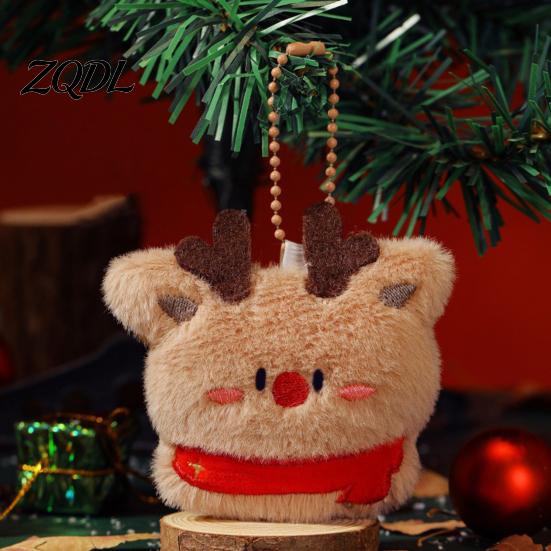 Indoor Outdoor Festival Decor Christmas Plush Keychain, Cute Stuffed Santa Wreath Gingerbread Ornaments, Soft Festive Pendants Holiday Bag Charm
