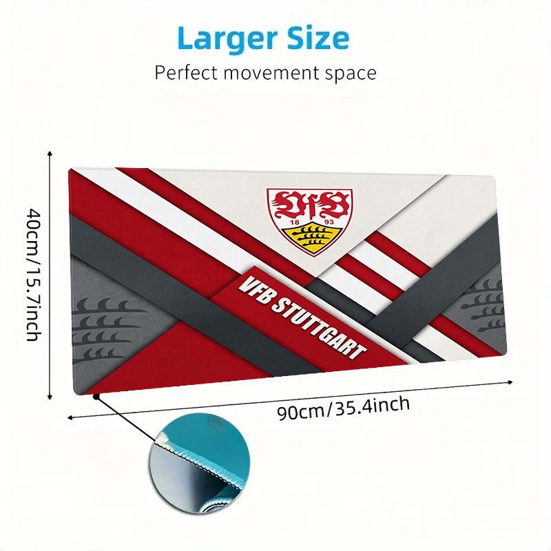Tapis de souris couleur VfB Stuttgart Grand coussin de table de jeu Antidérapant pour ordinateur portable tablette Grande souris XXL Tapis Mini PC Tapis de jeu Avec bordure verrouillée