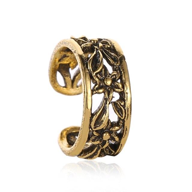 Nytt mode Sliver Guld Färg Stjärnform Långa öronbojor Bohemian Crystal Clip On Ear Cuff För kvinnor Örhänge Clips Smycken