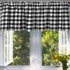 Useful Pocket Curtain Non-fading Plaid Thick Decorative Rod Pocket Valance for Living Room