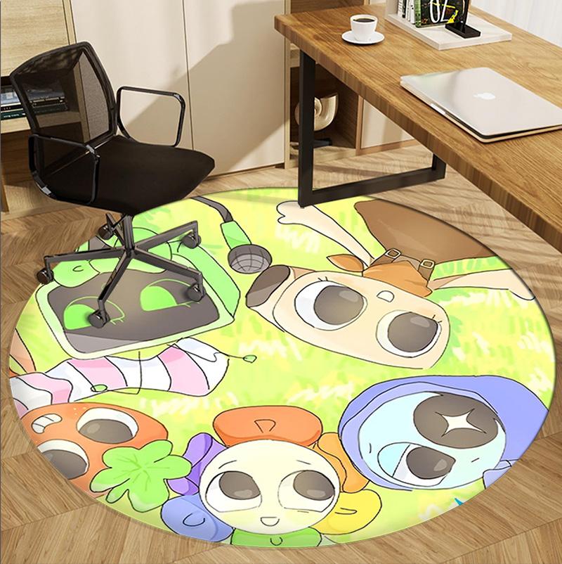 Dandy's World Pattern Round Rug, Indoor/Outdoor Mat, for Picnic, Gameroom, Bedroom, Office, Living Room, Home Decor Carpet, Birthday Gift