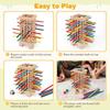 Holz Brettspiel Spielzeug, 42 bunte Stäbchen Würfelspiel Mathe Lernspielzeug, Familienspaß Bälle Fallen Lassen