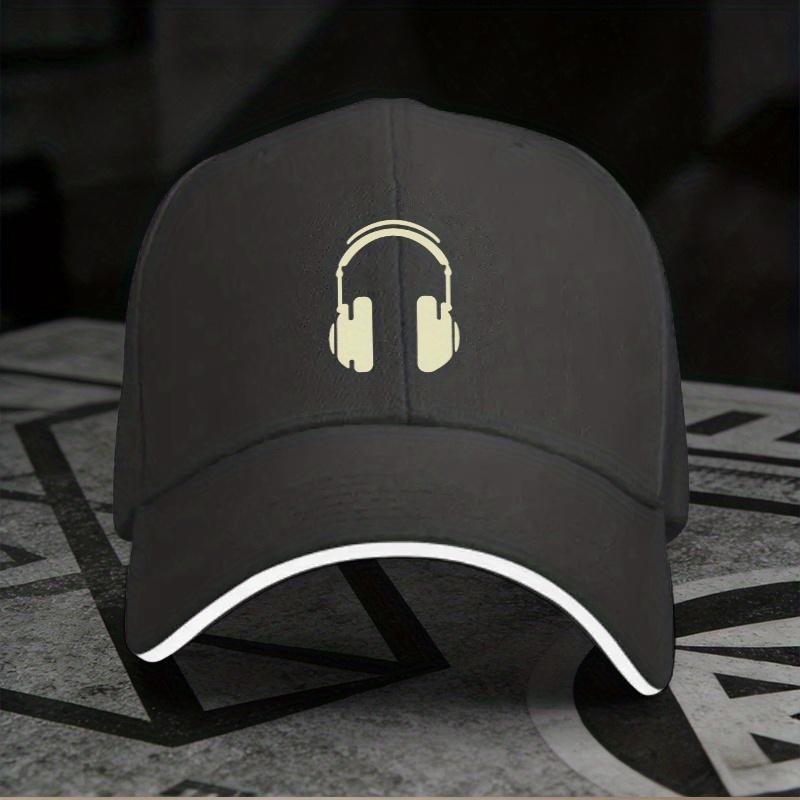 New A Single Adjustable Sandwich Baseball Cap Featuring 'Headphones', a Lightweight Printed Women'S Hat, a Trendy Cap for 'Music