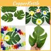 Large And Small Green Polyester Leaves Pack For Festive Tropical Luau And Moana Events