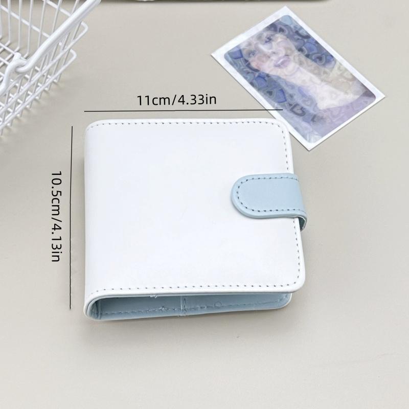 Leichtes Mini Kpop Fotokarten Ordner Cover Buch Loseblatt Leder Kleines Fotoalbum für Organizer Trading Cards Spielkarten