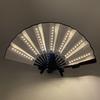 Rose Lace Edge LED Folding Fan - Wedding Gift & Dance Prop