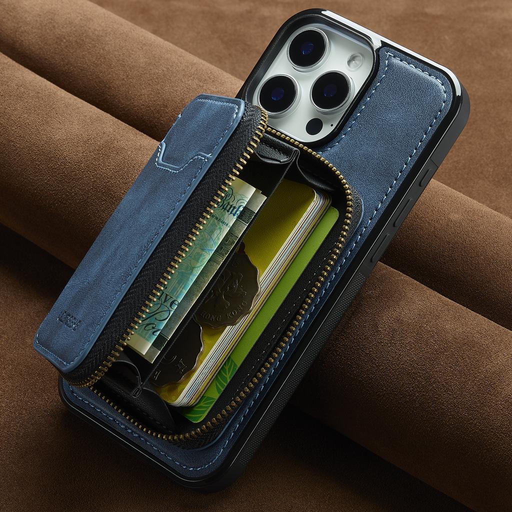 2 In 1 Detachable Magnetic Zipper Card Solt Wallet Leather Case For iPhone 17 Pro Max 16  Plus 15 14 13 12 11 Purse Bag Cover