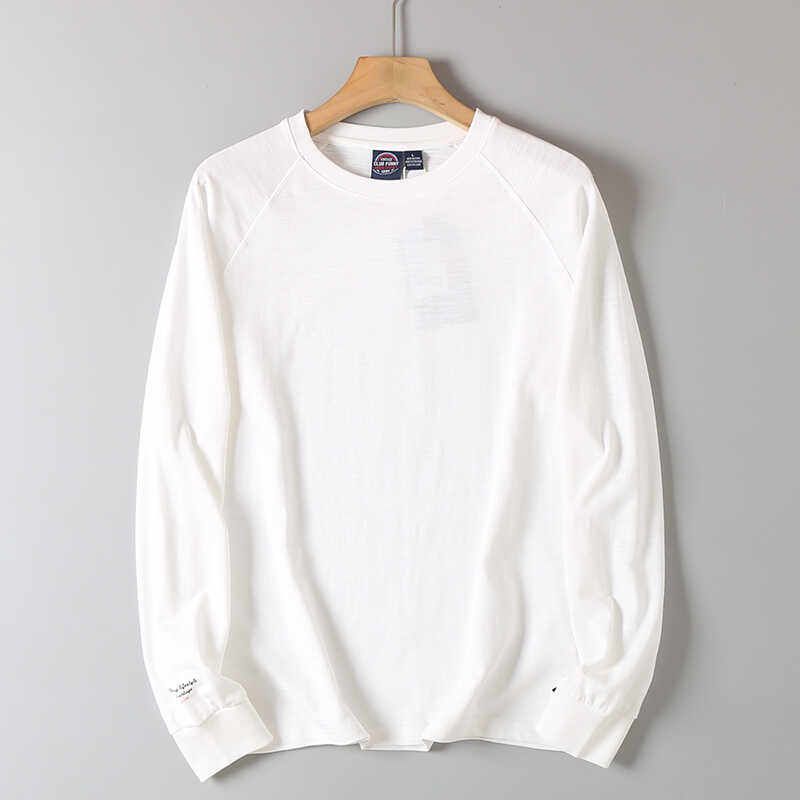 Cotton Raglan Sleeve T-shirt Foreign Trade Men's Clothing Factory Tail Goods Autumn and Winter Casual round Neck Long sleeve Bottoming Shirt