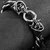 Gothic Bracelet Skull Head Wristbands Male Boys Big Size 24CM 9.4" Leatherman Bracelet Mens Jewellery Hand Accessories
