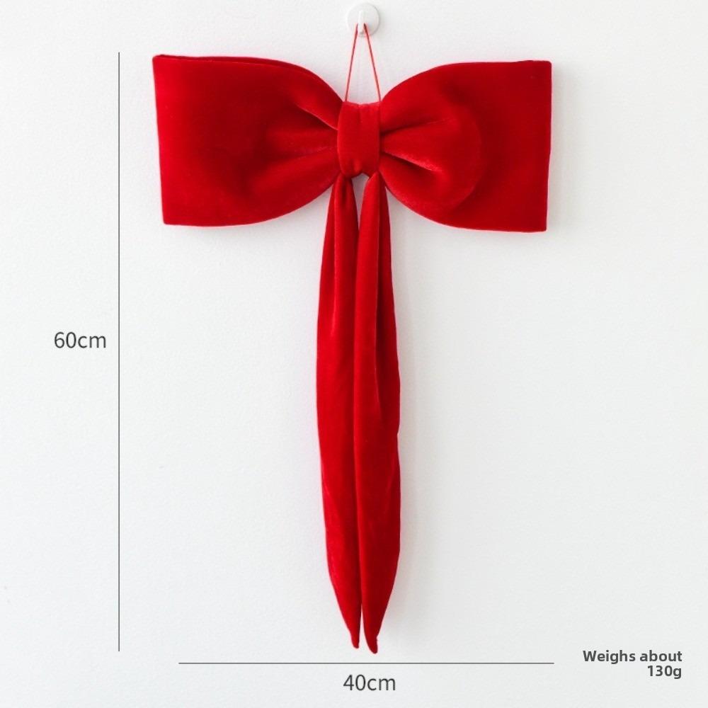New Bowknot Bowknot Pendant Red Green DIY Xmas Tree Ornament Creative Velvet Xmas Tree Charm Home Decoration