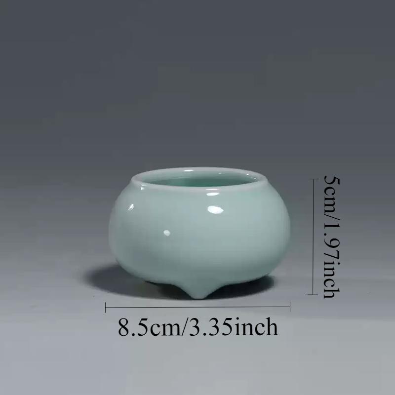 

1pc Chinese Style Ceramic Buddha Front Ornament Censer Candle Holder Vase Household Sacrificial Utensils Feng Shui Accessories