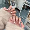 Pure Hand-made Phototherapy Wearable Nail Tablets Maillard Wearable Nails Finished Products Reused Nail Art