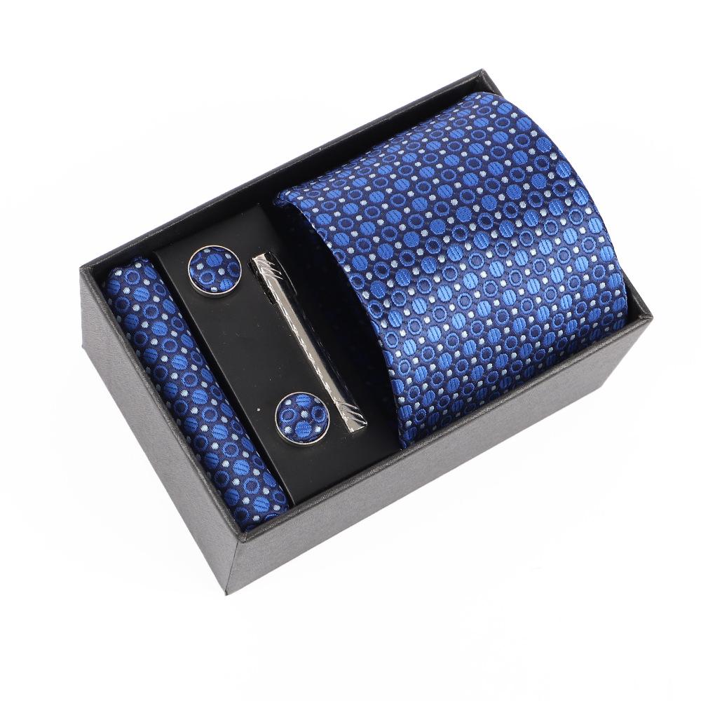 Luxe Heren Jacquard Borduurdas Cadeauset met Gepersonaliseerd Logo Ontwerp