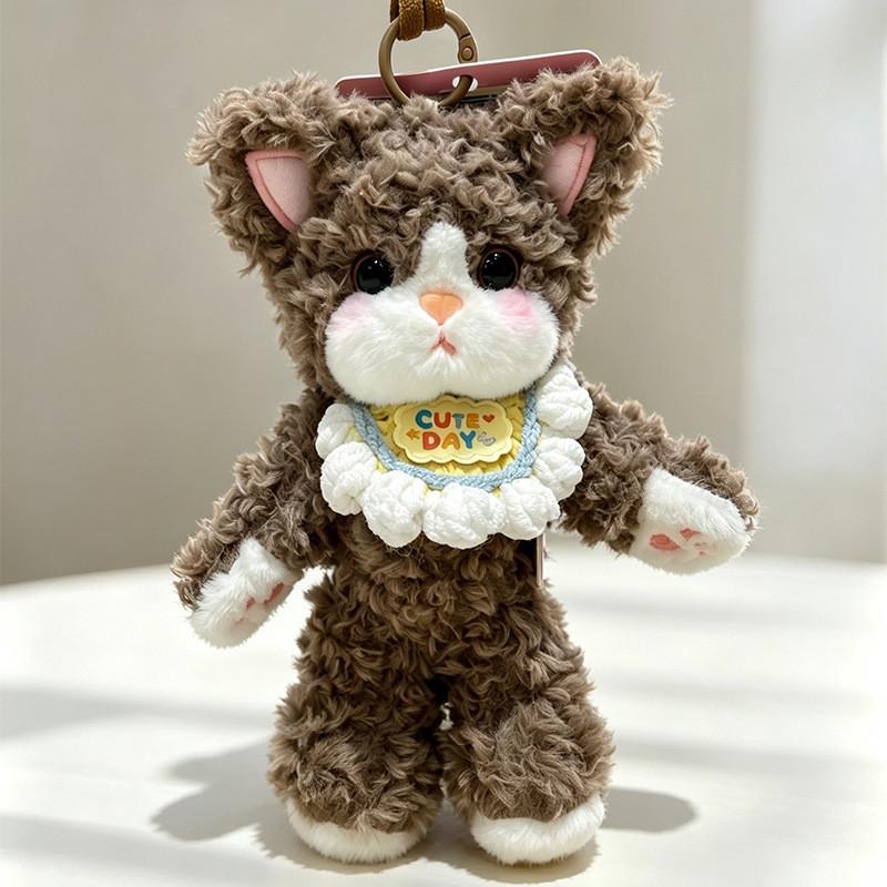 Devin Soft Plush Cat Keychain With Pp Cotton Filling For Bag Decor And Collection