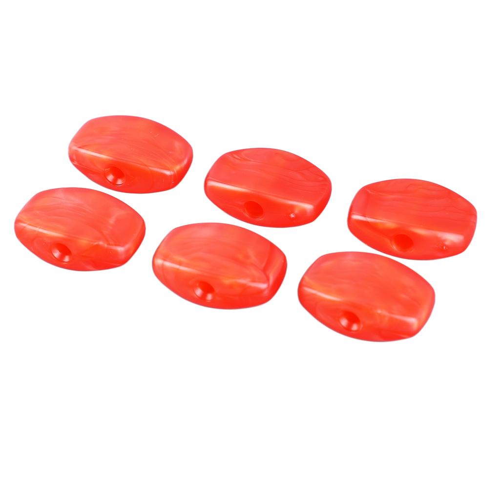 6Pcs Guitar Tuning Peg Buttons Plastic Comfortable Grip Tuner Buttons for Electric Acoustic Guitar Red