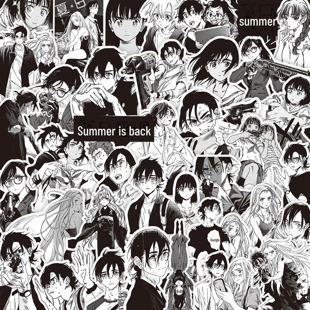 1000 schwarz-weiße Anime-Aufkleber: Demon Slayer, One Piece & mehr zur Notizbuch-Dekoration