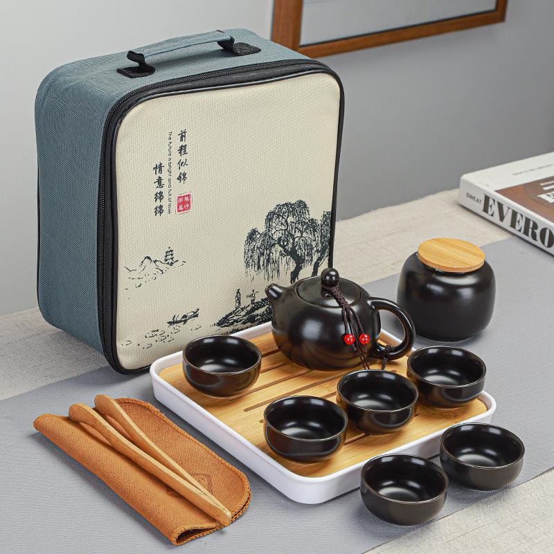Ceramic Kung Fu Tea Set Travel Portable Simple Business Event Gifts