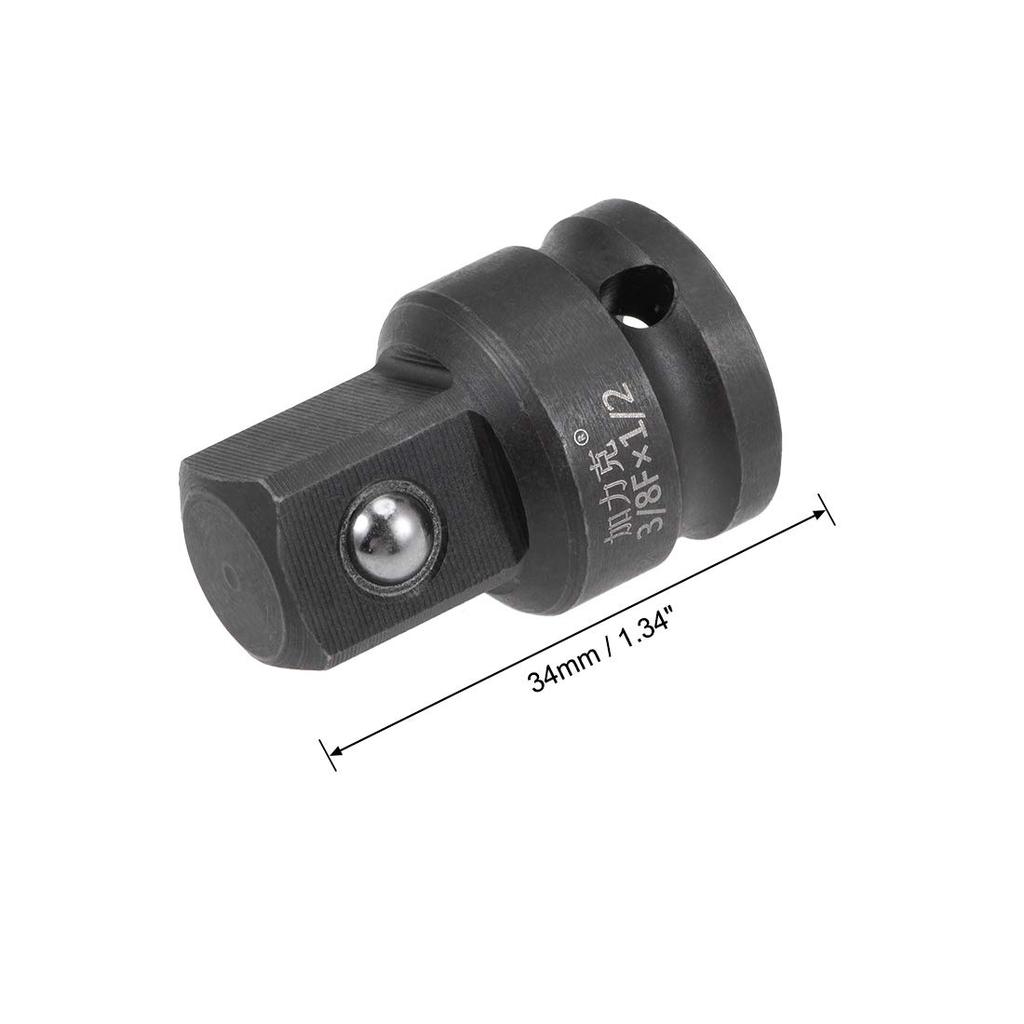 Uxcell Impact Socket Chrome Molybdenum Female To for Automotive Power Hand Tool Repair and Replacement Adapter, Steel, Black, 9.5mm 12.7mm Male,