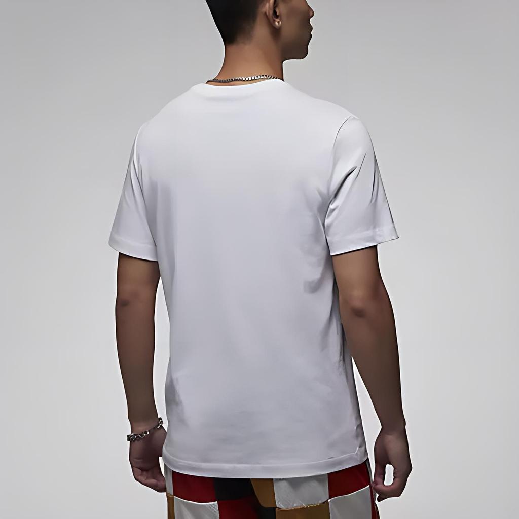 Jordan T Shirts Men's White Crew Neck Moderate Straight Fit FN3714-100