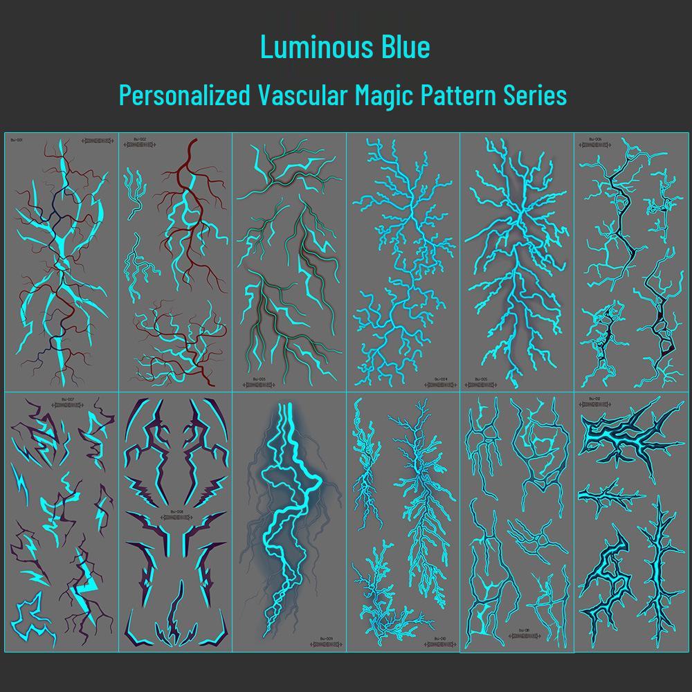 2025 Świecące naklejki tatuaże K-pop Demon Hunter: Halloweenowy Girl Group Tekstura i Oświetlenie Symulacja Naczynia Krwionośnego
