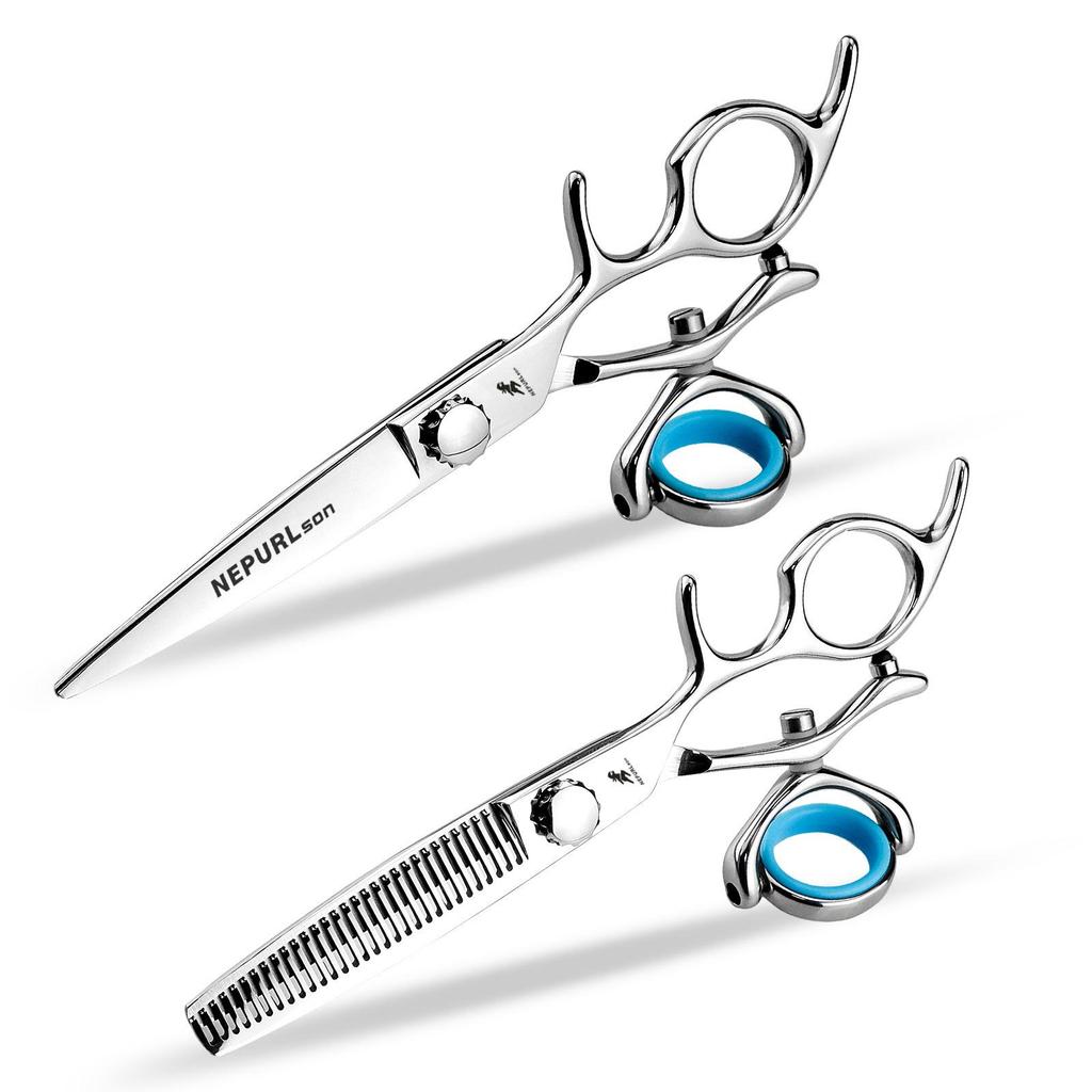 6.0" Silver Thinning & Straight Shears with 360° Rotating Handle