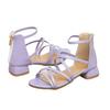 2025 Summer Girls' Trendy Roman-Style High-Heel Sandals with Back Zipper