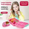 1700ml Children Lunch Box Divided Storage Box Portable Lunch Box  Outdoor Picnic