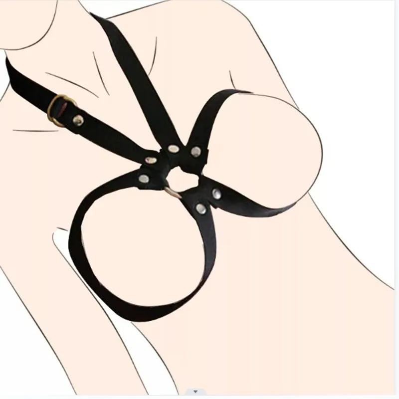 Sujetador erótico Brassiere Adulto Pecho Bdsm Atadura Lencería Sexy Juguete sexual para mujeres Cuero Excelente Strap-on Accesorios lesbianos
