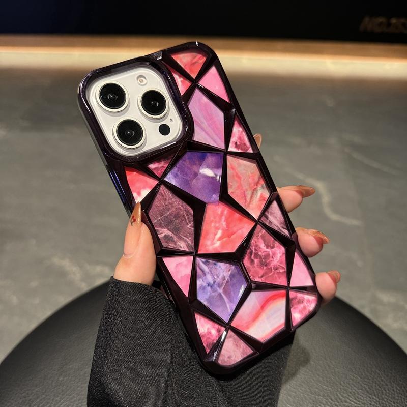 Color Glitter Marble Pattern Laser Phone Case For iPhone 11 12 13 14 15 16 Pro Max Plus Shockproof Bumper Cover