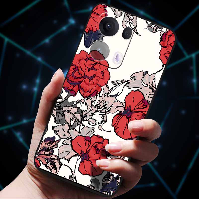 3D Flowers Emboss Fundas For OPPO Reno 13 Reno13 Pro 13F 5G Case Soft Silicone Phone Case for OPPO Reno13 Pro Back Cover Coque