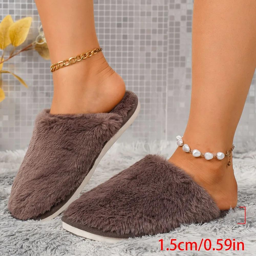 Women's Winter Cotton Slippers, Men's Couple Cotton Slippers, Fuzzy Slippers, Warm Home Cotton Shoes