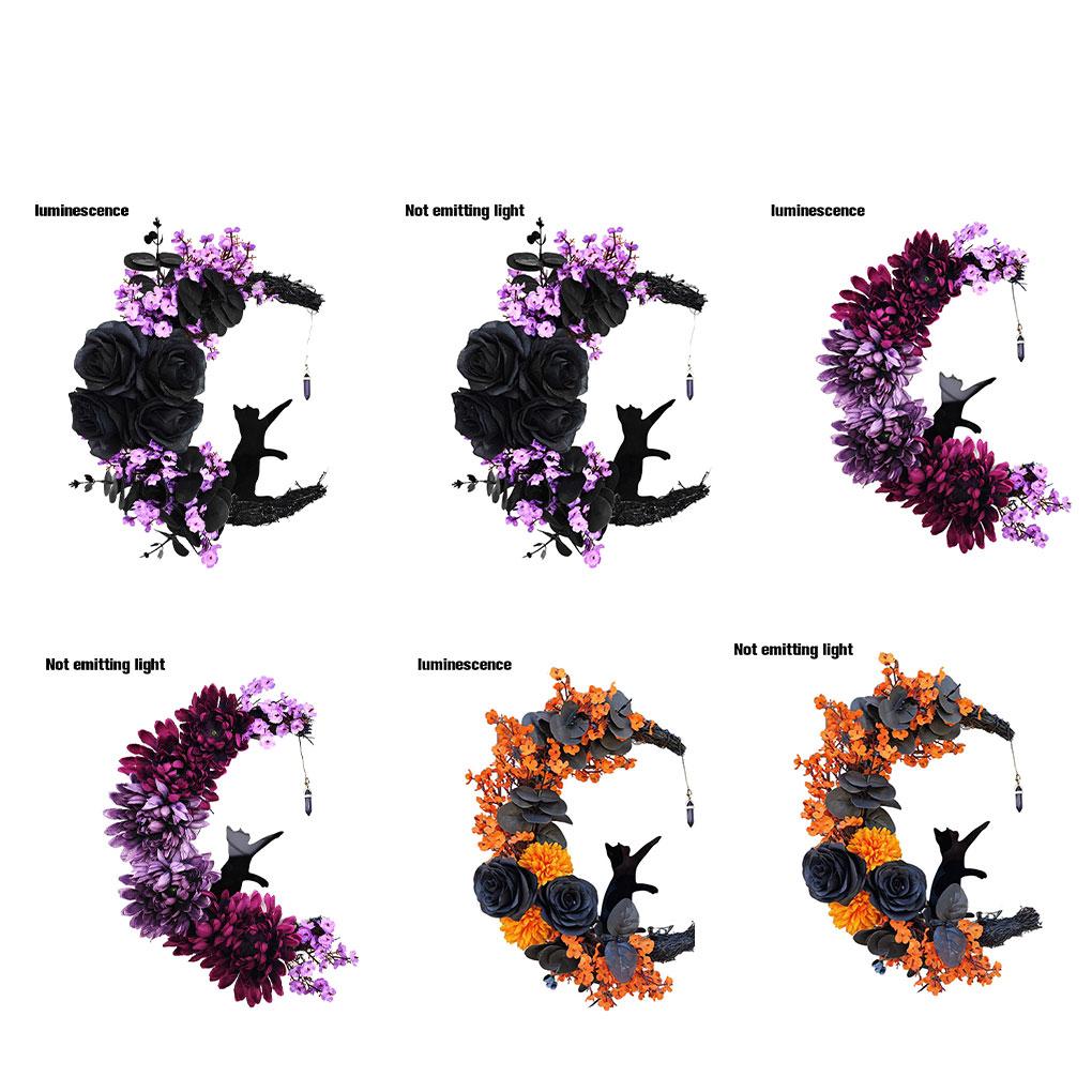 Plastic Brighten Up Door Halloween Festival With Door Wreath Halloween Wreaths With Lights