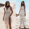 Bohemian Summer Dress With Lace Patching For Casual Womens Wear