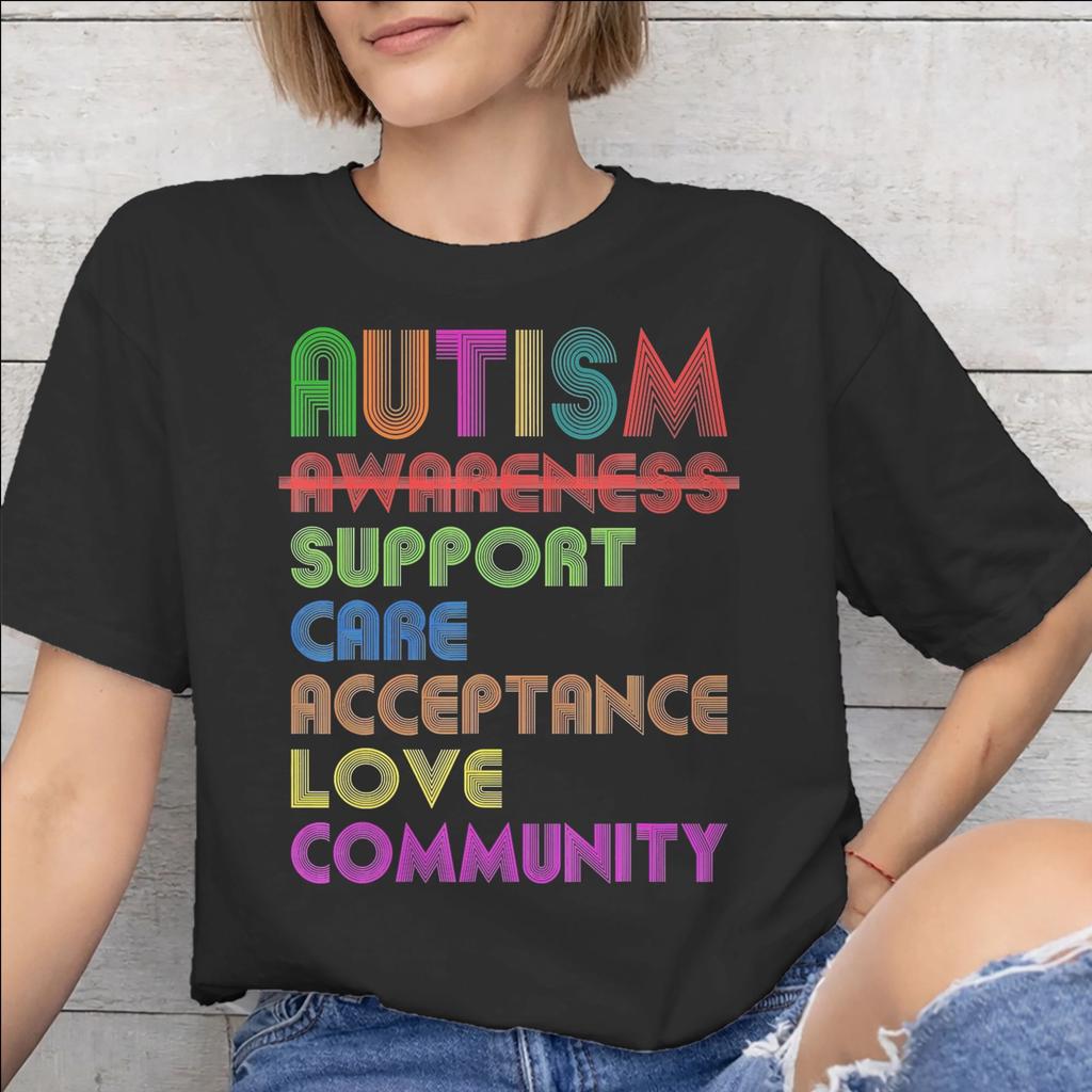 Autism Awareness Respect Love Support Accessories Men Women T Shirt Pure Cotton Tee Printed Tshirt Clothing