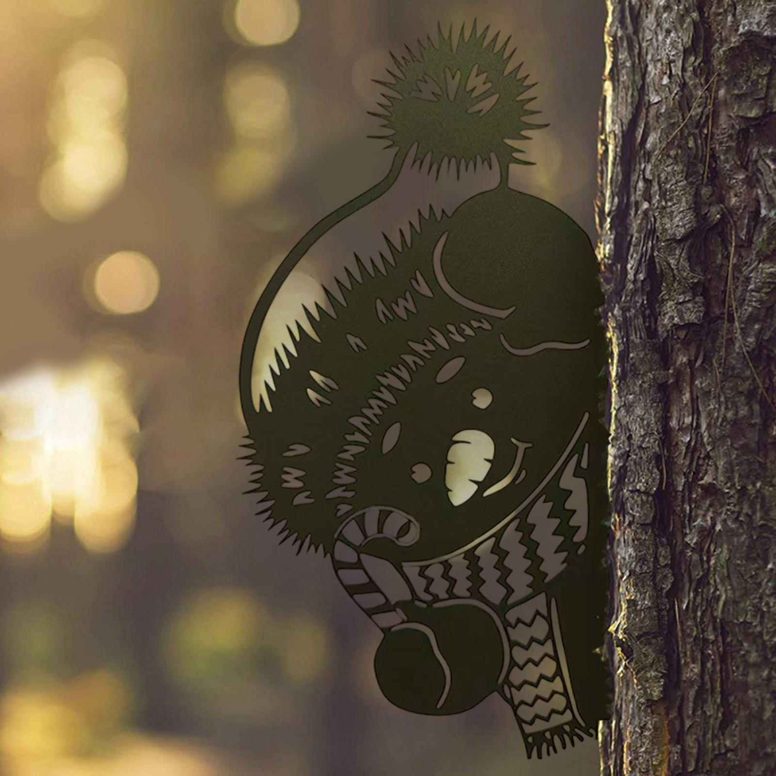 

Christmas Snowman Metal Sign Yard Decor Accessories Cute Creative Decoration Peeping Wall