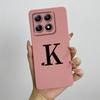 For Xiaomi 14T Pro Case Xiaomi 14T Pro Cover Mi 14T Pro Luxury Initial Letters Square Phone Case Matte Shockproof TPU Back Cover