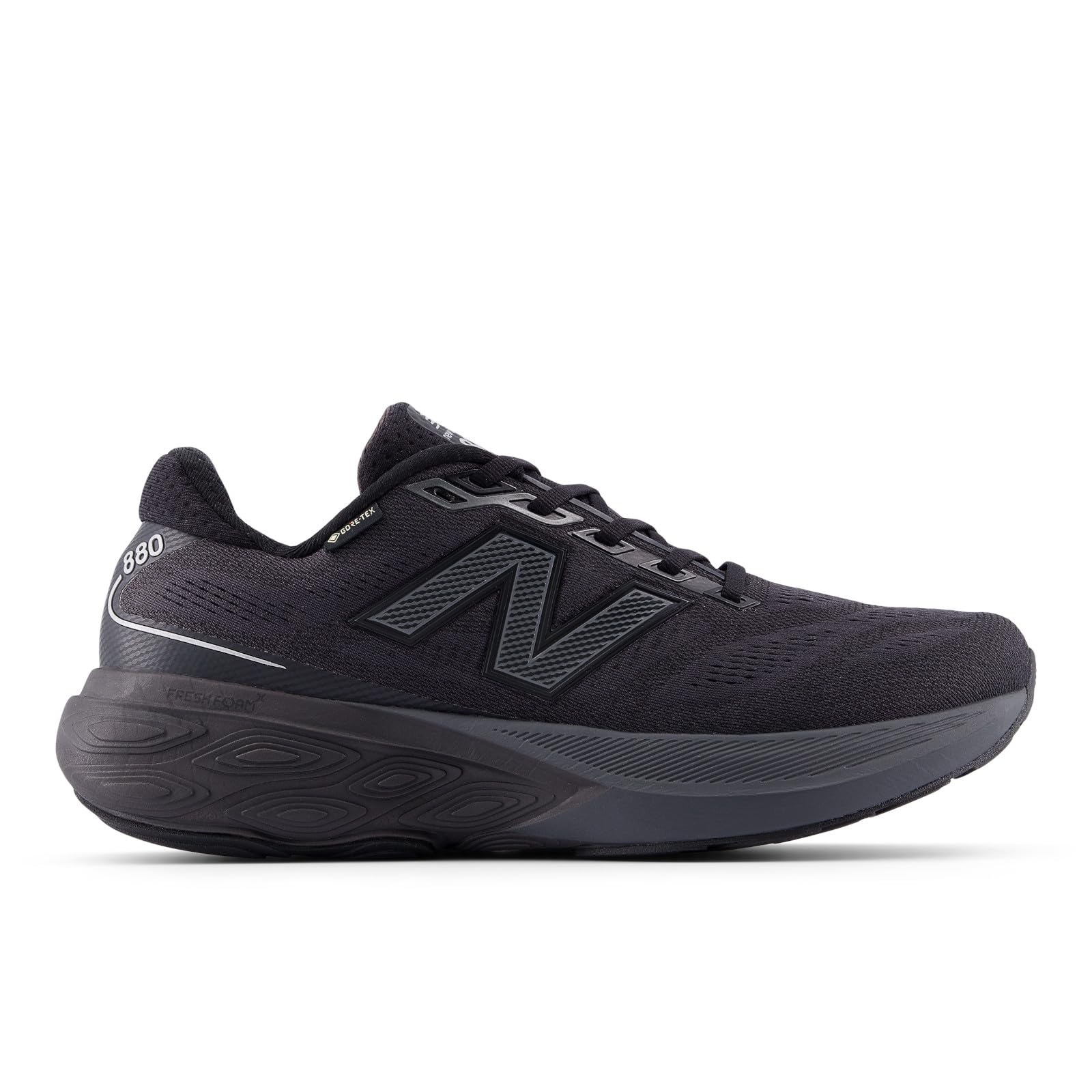 

Водонепроницаемые кроссовки New Balance Fresh Foam X 880 v15, мужские, размер 2E, Gore-Tex (Все черное), 25,5 см,