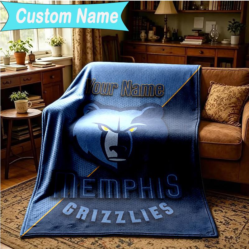 1PC Custom Name Blanket Grizzly Marks Logo Design Flannel blankets Patterns Throw Blanket All-Season Soft Gift for Couch, Bed, Camping, Birthday gifts